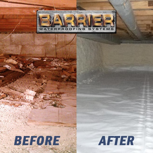 Crawl Space Conditioning Before and After