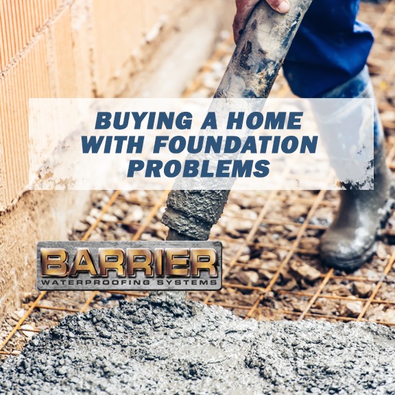 Construction being done on foundation damage repairs by a professional before buying a home