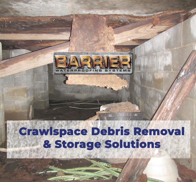 Debris found in the place of crawl space storage