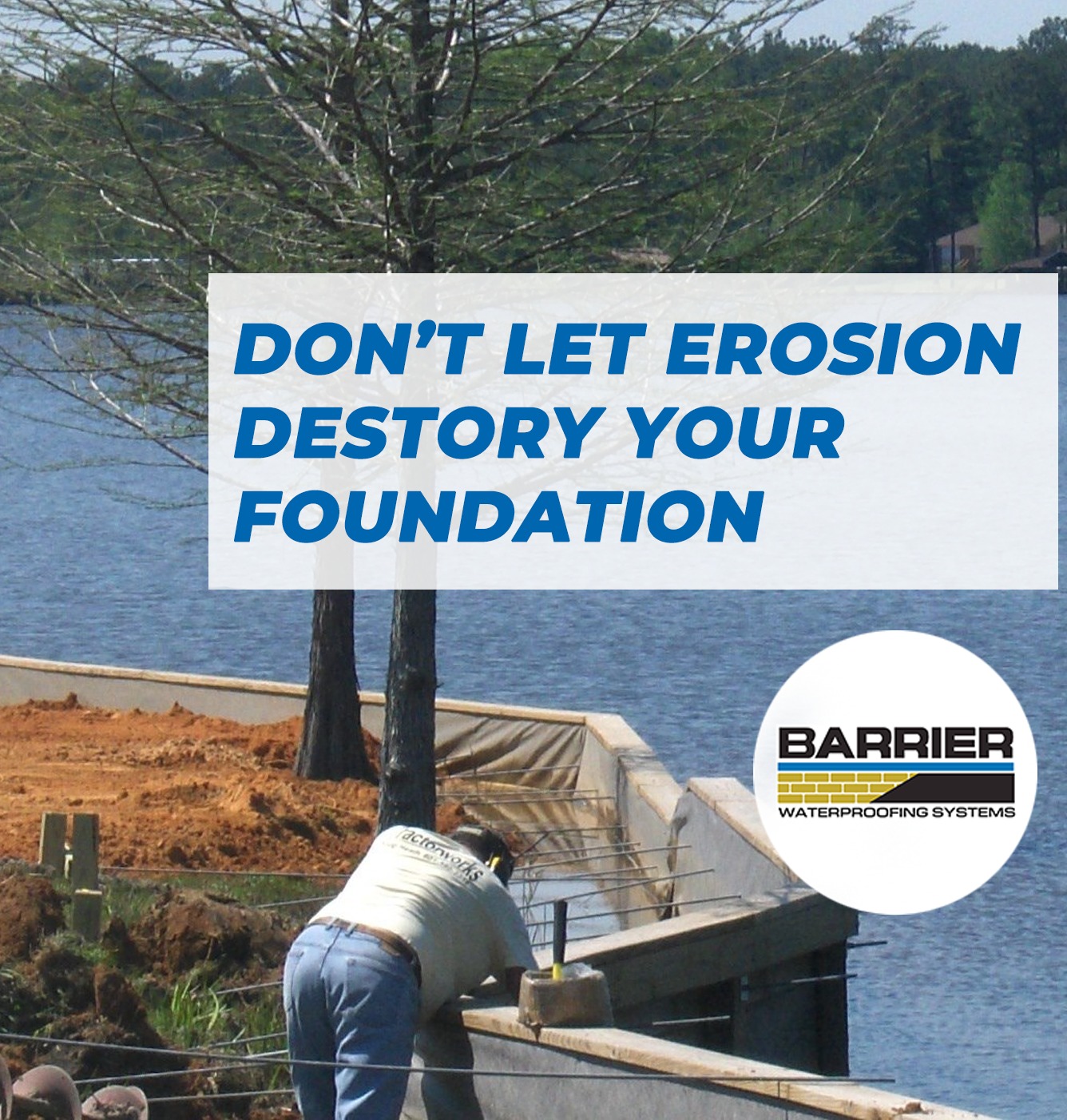 Erosion control measures to prevent foundation erosion damage