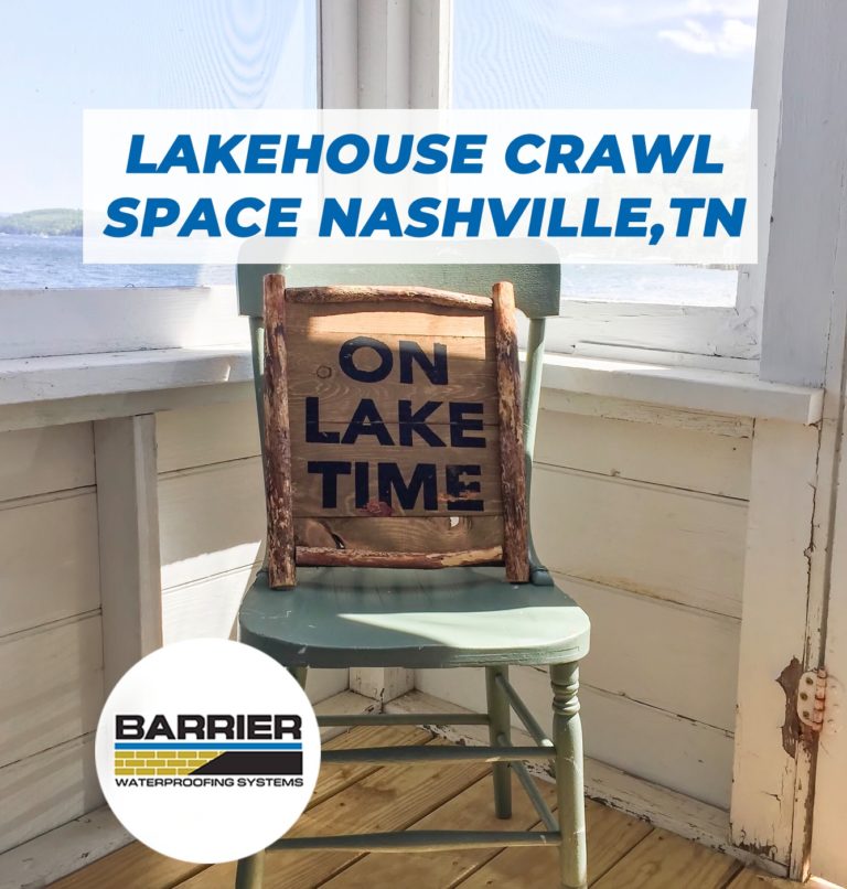 Chair in porch of lakefront home that needs crawl space encapsulation