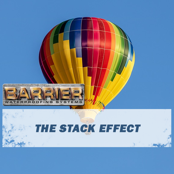 Hot air balloon symbol for representing the stack effect