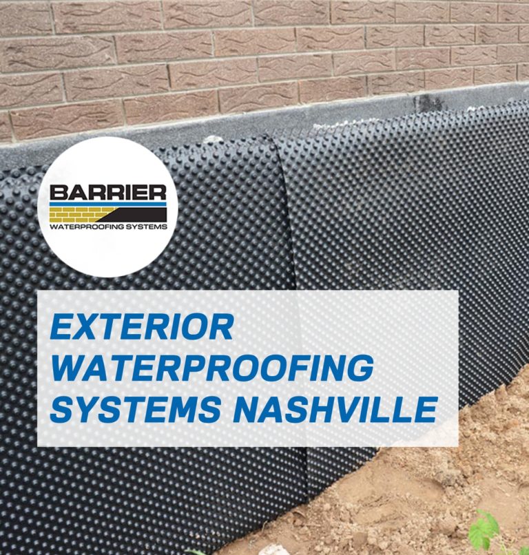 Waterproof wallboard outside of basement exterior waterproofing systems nashville service