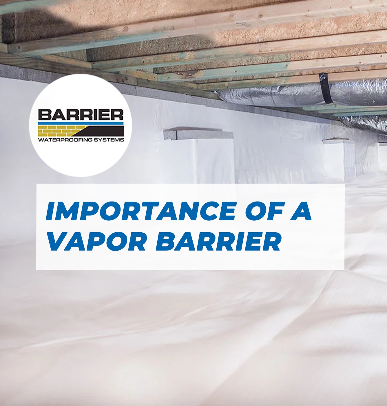 Professional encapsulation job imagery for vapor barrier installation