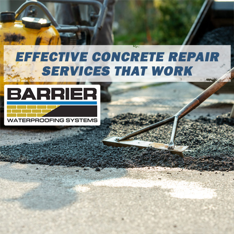 Image of professional performing effective concrete repair