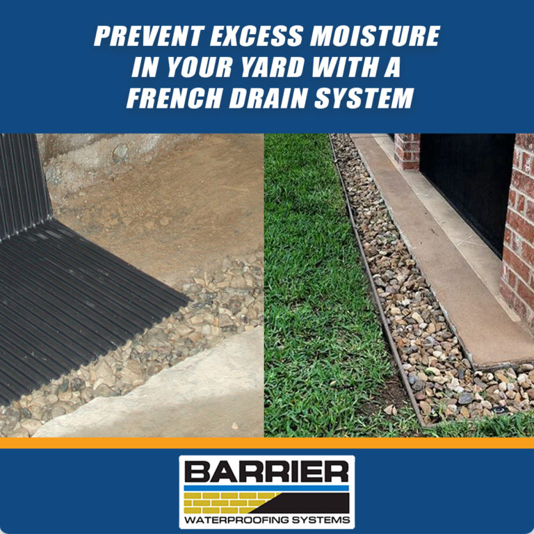 Interior French Drain and Exterior French Drain photo depicting prevent excess moisture